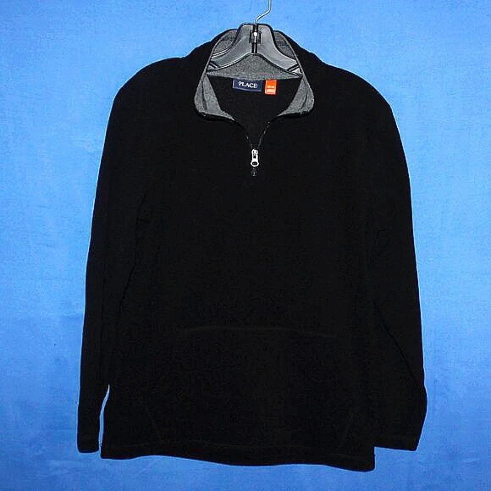 The Children's Place Black Quarter-Zip Pullover Youth XL (14)